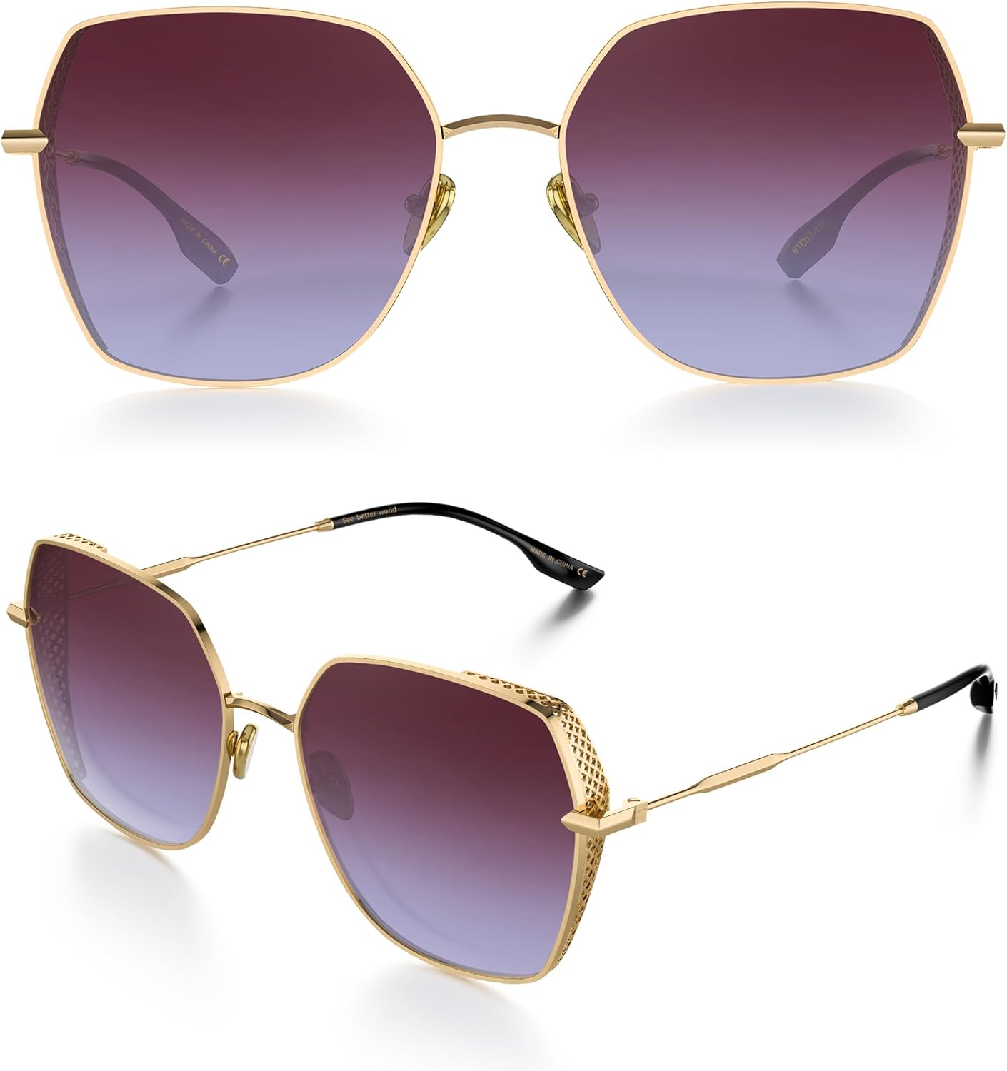 Женские солнцезащитные очки LUENX, квадратные металлические, ретро-дизайн, геометрический узор, решетчатая отделка, защита от УФ, антибликовое покрытие, золотая оправа, градиентные линзы Top Blue Bottom Brown
Женские солнцезащитные очки LUENX, квадратные металлические, ретро-дизайн, геометрический узор, решетчатая отделка, защита от УФ, антибликовое покрытие, золотая оправа, градиентные линзы Top Blue Bottom Brown