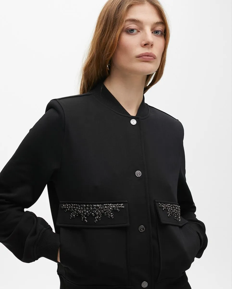 Женская кожаная куртка-бомбер с декоративными деталями на карманах Lola Casademunt, черный
Женская кожаная куртка-бомбер с декоративными деталями на карманах Lola Casademunt, черный