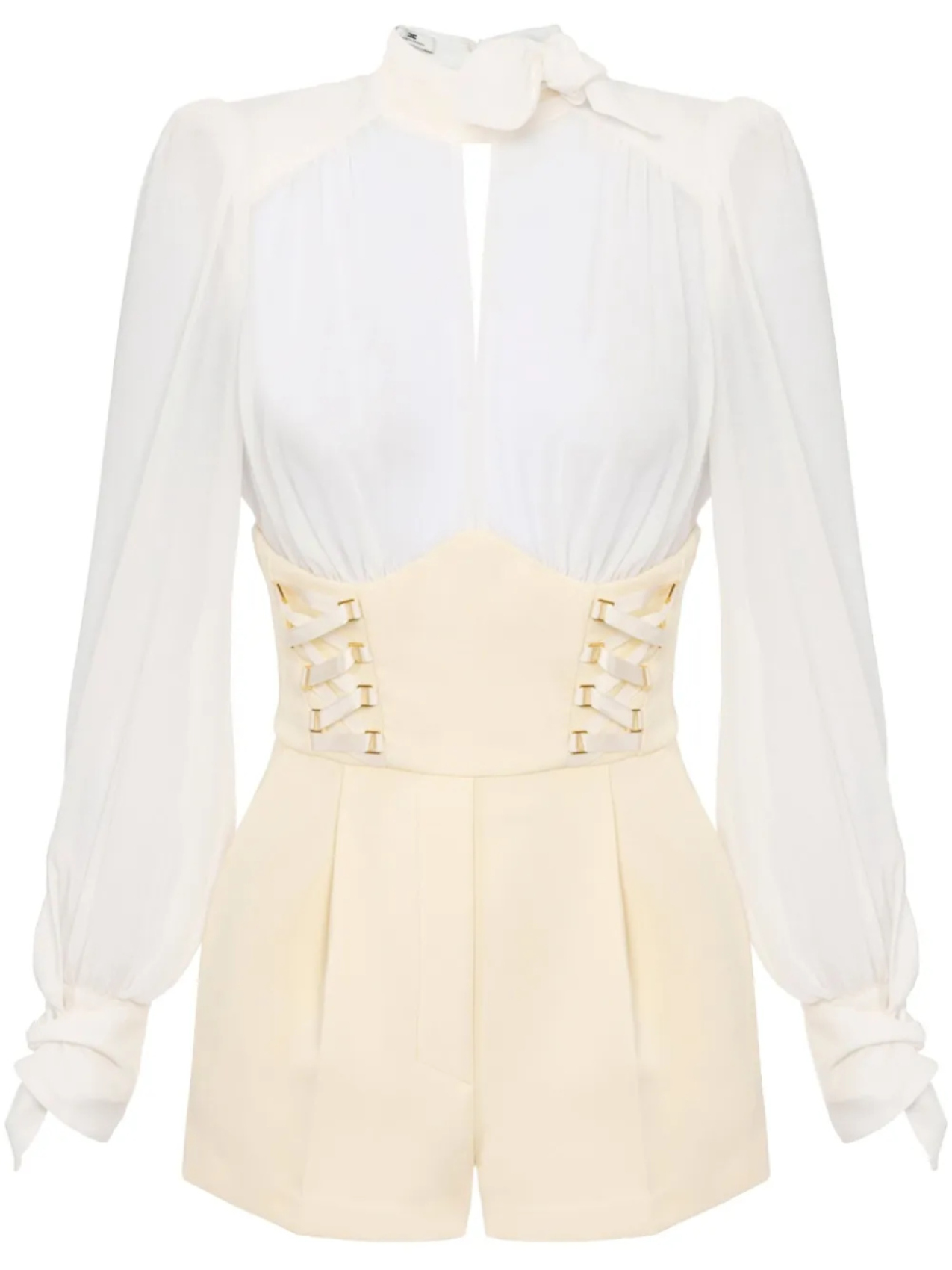 Ромпер с перекрестными шнурками Elisabetta Franchi, белый
Ромпер с перекрестными шнурками Elisabetta Franchi, белый