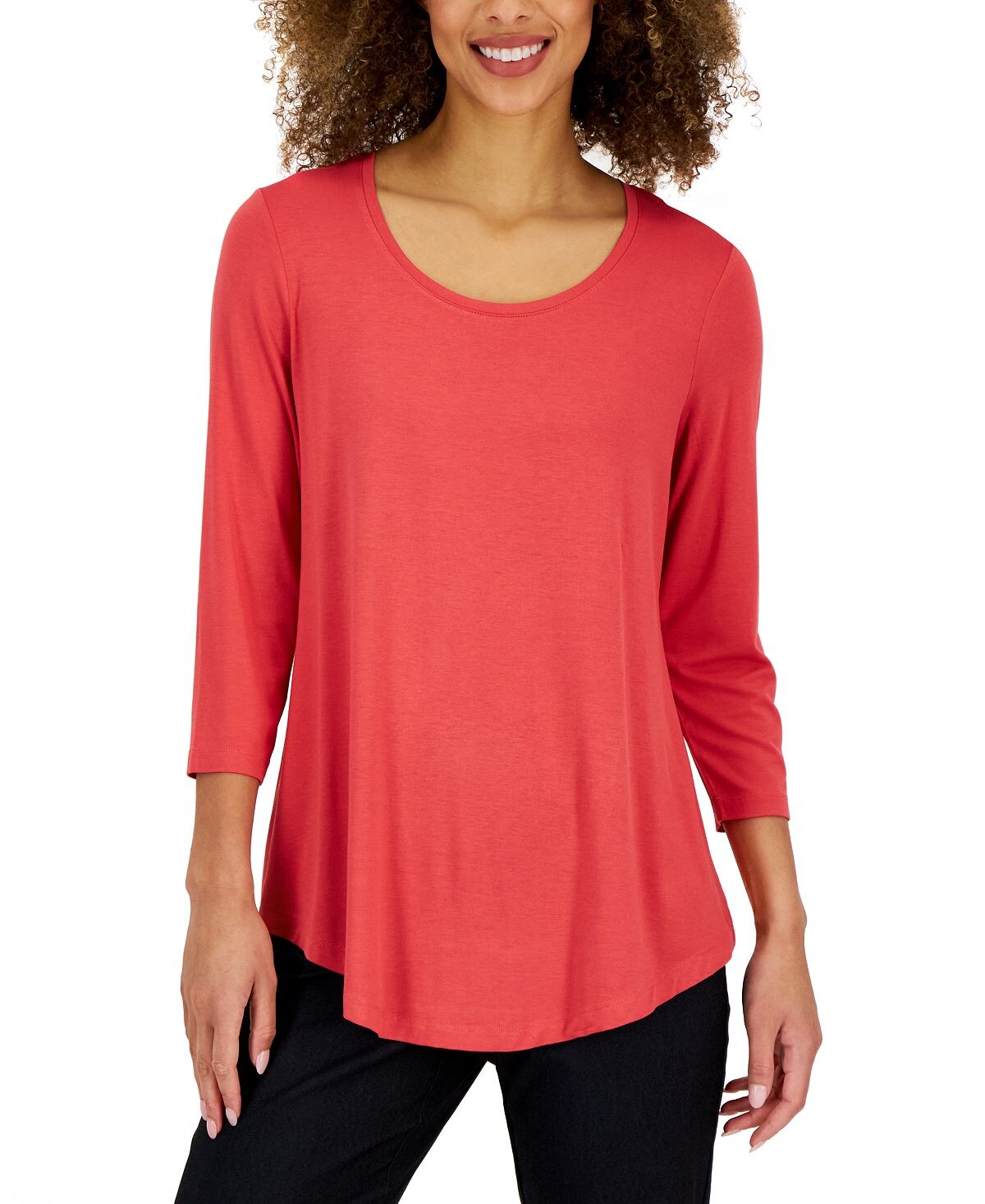 Однотонный топ-туника с рукавами 3/4, созданный для macy's JM Collection
Однотонный топ-туника с рукавами 3/4, созданный для macy's JM Collection