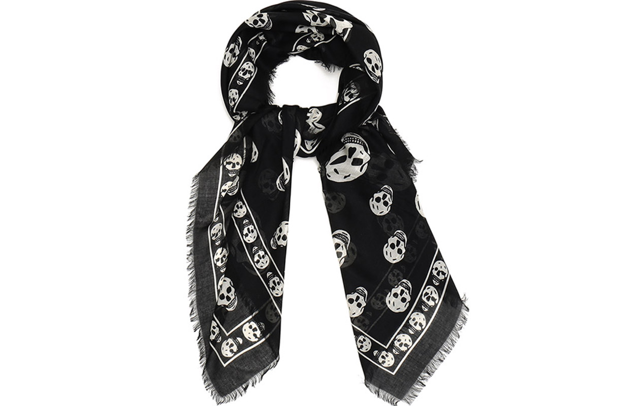 Шарф с принтом черепа Alexander McQueen, черный
Шарф с принтом черепа Alexander McQueen, черный