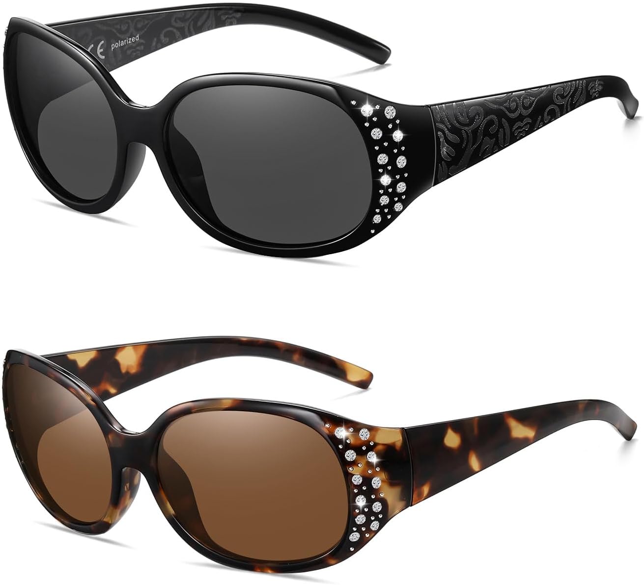 Женские поляризованные солнцезащитные очки Wzerry, солнцезащитные очки с оправой, украшенные стразами, модные солнцезащитные очки с защитой UV400 для вождения, Black/Grey + Brown Tortoise/Brown
Женские поляризованные солнцезащитные очки Wzerry, солнцезащитные очки с оправой, украшенные стразами, модные солнцезащитные очки с защитой UV400 для вождения, Black/Grey + Brown Tortoise/Brown