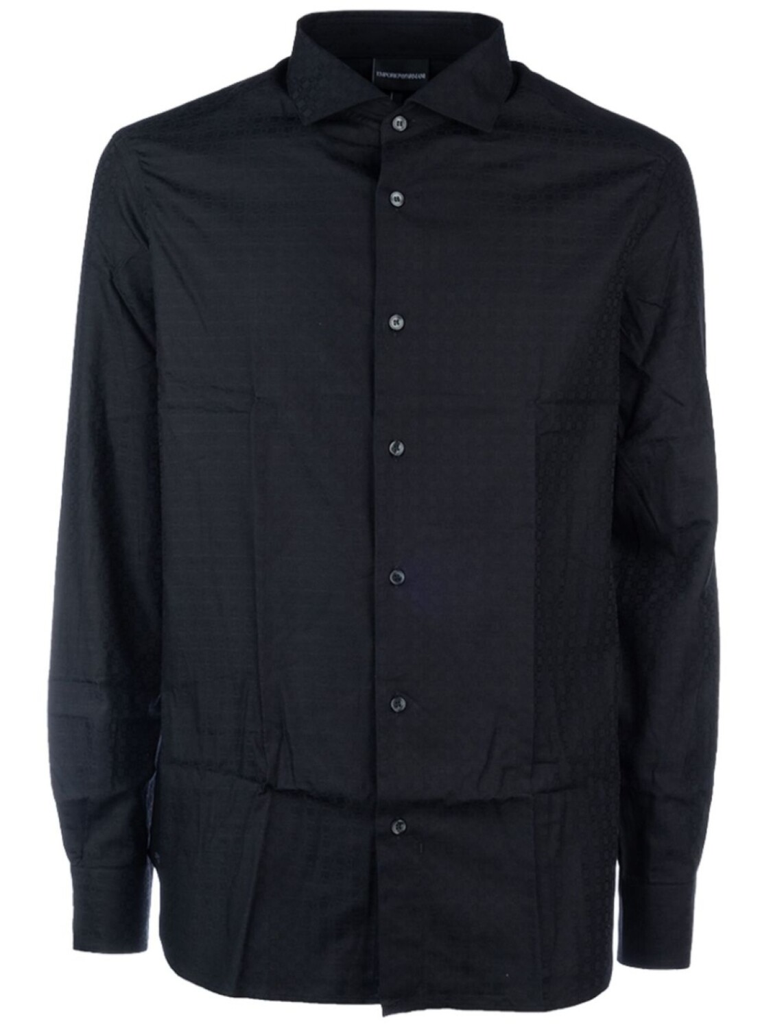 Рубашка из хлопчатобумажного жаккарда с узором Emporio Armani, черный
Рубашка из хлопчатобумажного жаккарда с узором Emporio Armani, черный