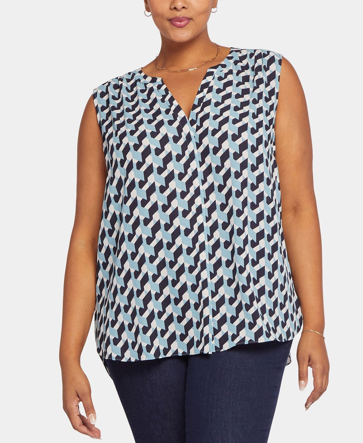 Плюс размер блуза без рукавов с защипами NYDJ, мульти
Плюс размер блуза без рукавов с защипами NYDJ, мульти