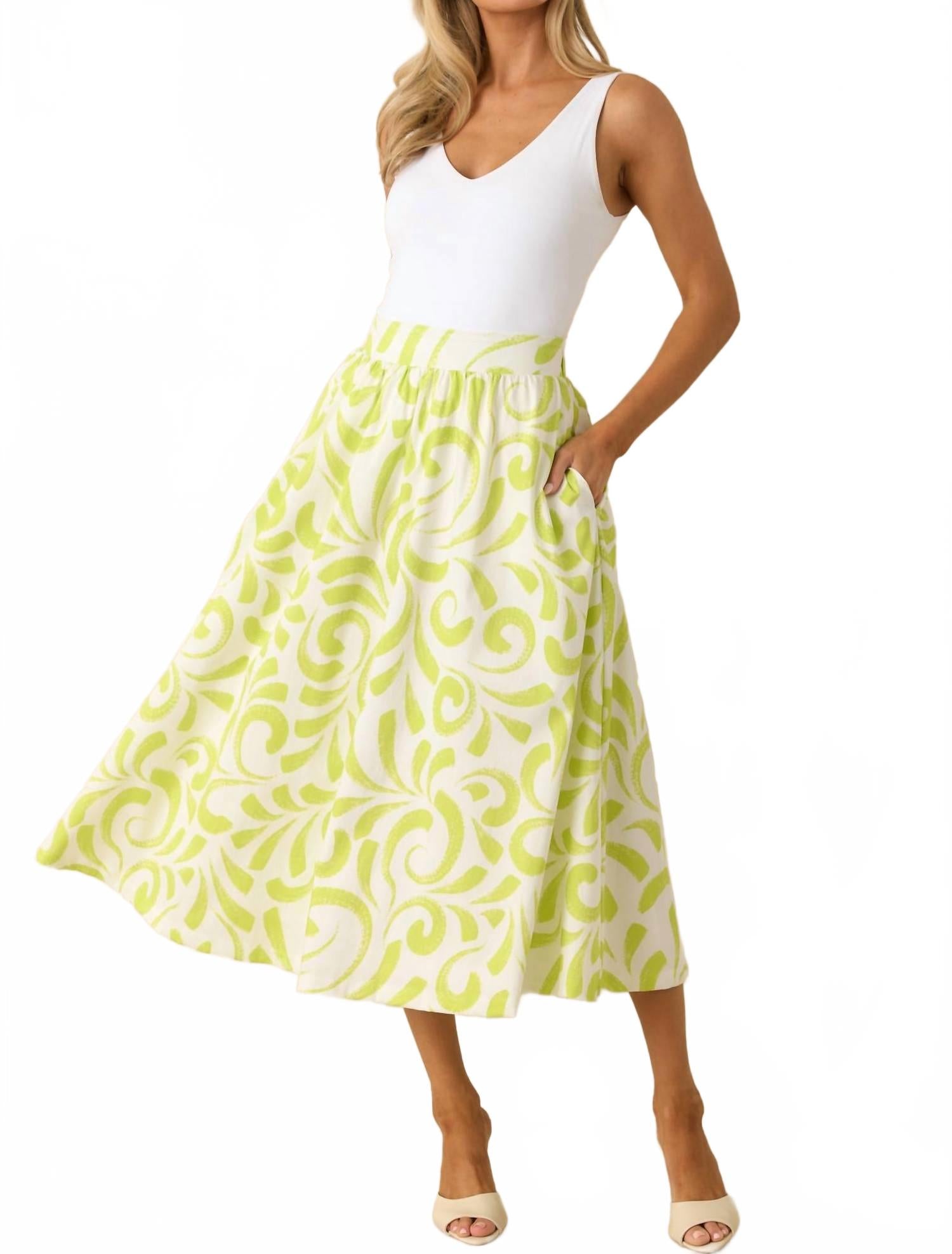 Эрика Миди юбка с принтом в виде мазков кисти Prosperina, Brush Strokes Print
Эрика Миди юбка с принтом в виде мазков кисти Prosperina, Brush Strokes Print