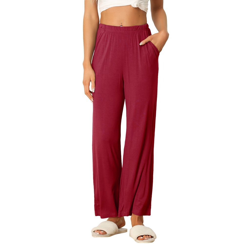 Женские хлопковые брюки для сна с эластичной резинкой на талии, широкие прямые брюки, одежда для сна Cheibear, цвет Purple Red
Женские хлопковые брюки для сна с эластичной резинкой на талии, широкие прямые брюки, одежда для сна Cheibear, цвет Purple Red