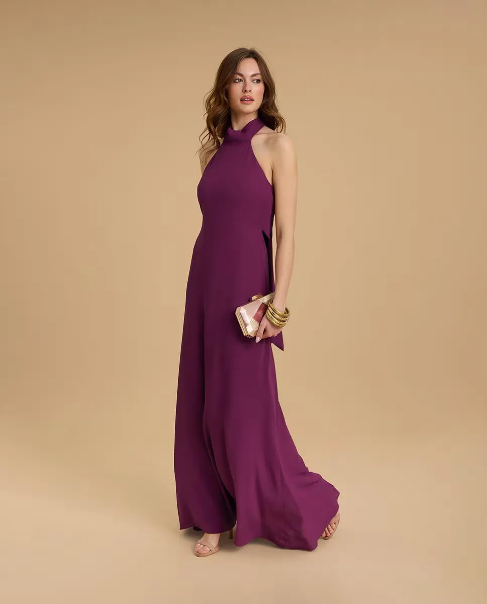Длинное платье с воротником халтер Veneno en la piel, фиолетовый
Длинное платье с воротником халтер Veneno en la piel, фиолетовый