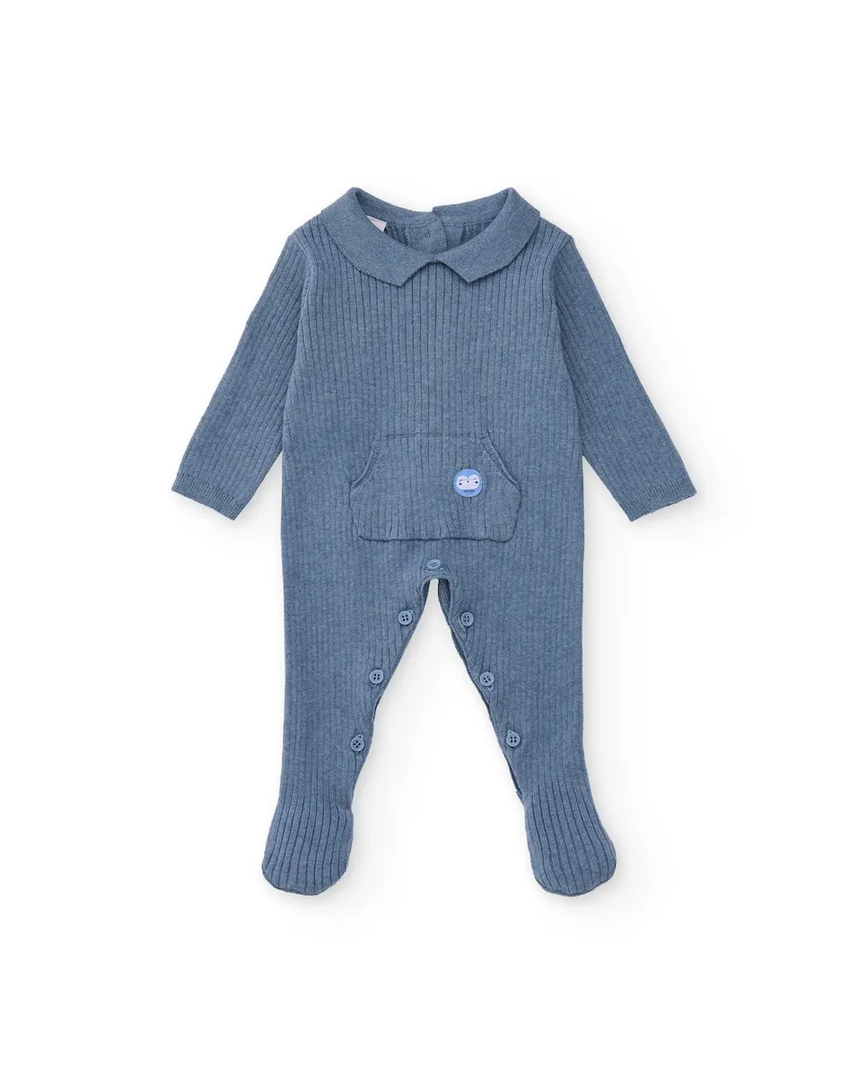 Вязаный голубой комбинезон для малыша с классическим воротником и передним карманом Tuc tuc
Вязаный голубой комбинезон для малыша с классическим воротником и передним карманом Tuc tuc