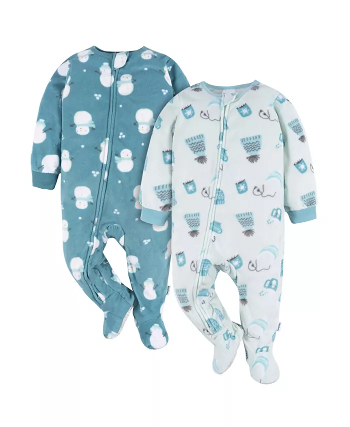 Пижамы-комбинезоны с ножками для мальчиков, 2 шт Gerber, синий 
Пижамы-комбинезоны с ножками для мальчиков, 2 шт Gerber, синий