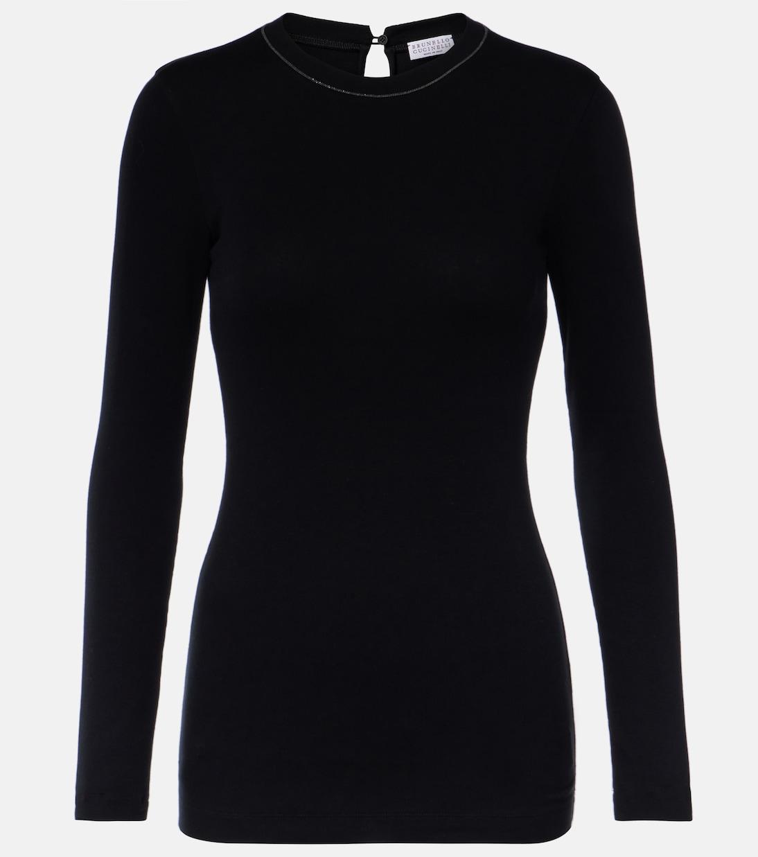 Топ из хлопковой смеси Monili Brunello Cucinelli, черный
Топ из хлопковой смеси Monili Brunello Cucinelli, черный