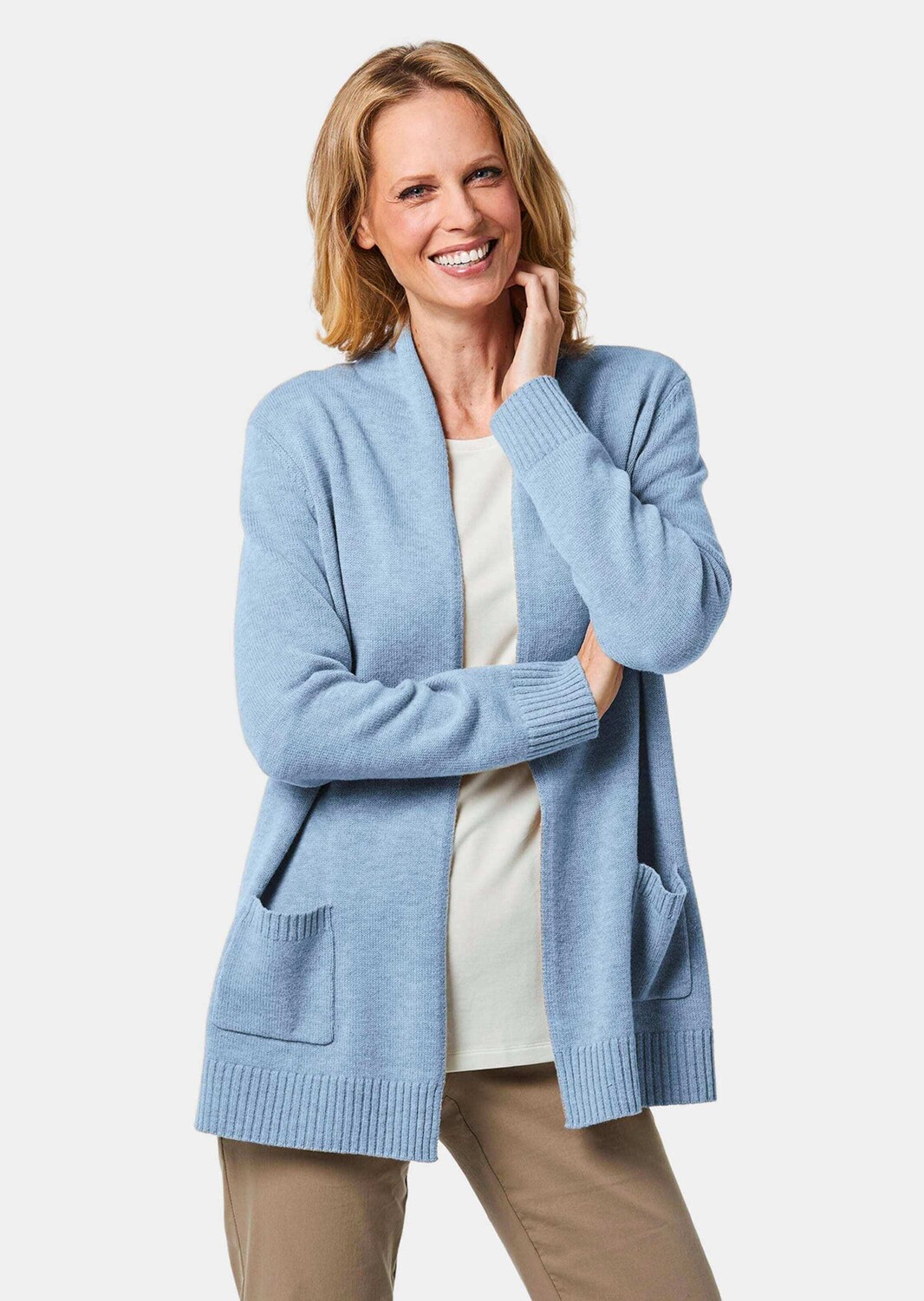 Кардиган GOLDNER Strickjacke, цвет hellblau/melange
Кардиган GOLDNER Strickjacke, цвет hellblau/melange