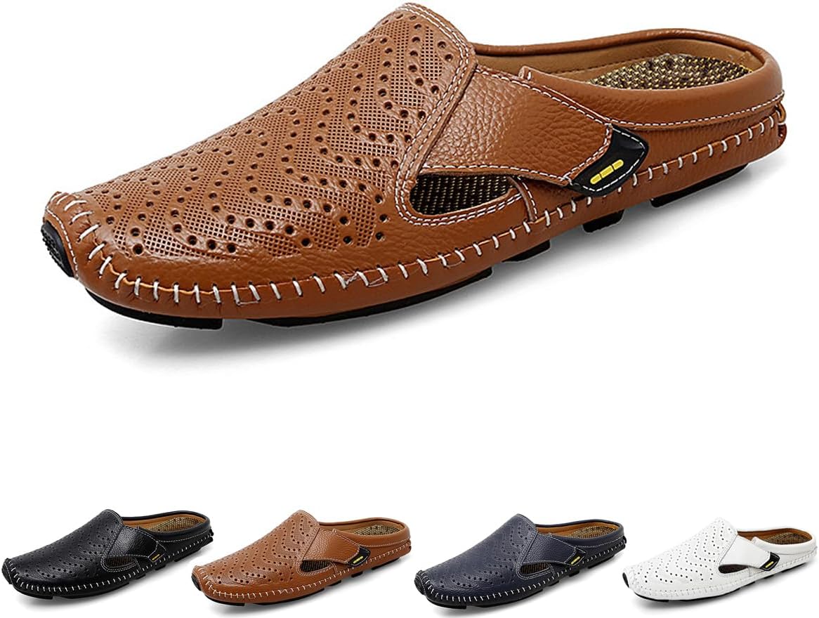 Мужские кожаные мюли DESESE, удобные сабо, дышащая кожа с перфорацией, обувь на выход без шнурков, нескользящие повседневные лоферы, коричневый
Мужские кожаные мюли DESESE, удобные сабо, дышащая кожа с перфорацией, обувь на выход без шнурков, нескользящие повседневные лоферы, коричневый