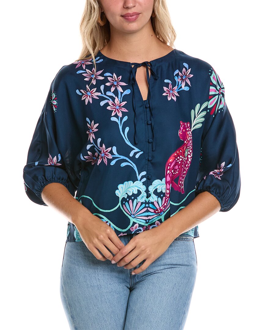 Джонни Вас Харлин Блузка из смесового шелка на пуговицах Johnny Was, синий
Джонни Вас Харлин Блузка из смесового шелка на пуговицах Johnny Was, синий