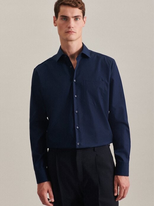 Деловая рубашка стандартного размера с длинным рукавом Seidensticker, синий
Деловая рубашка стандартного размера с длинным рукавом Seidensticker, синий