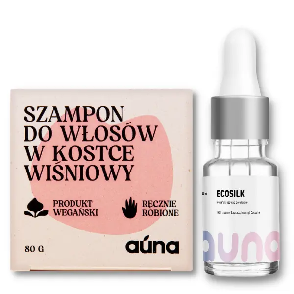 Auna набор: экошелк веганский шелк для волос, 10 мл + вишневый шампунь в брусках, 80 г
Auna набор: экошелк веганский шелк для волос, 10 мл + вишневый шампунь в брусках, 80 г