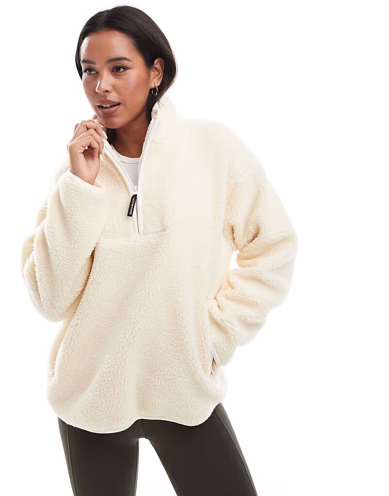 South Beach - Кремово-белый плюшевый свитшот с полумолнией
South Beach - Кремово-белый плюшевый свитшот с полумолнией