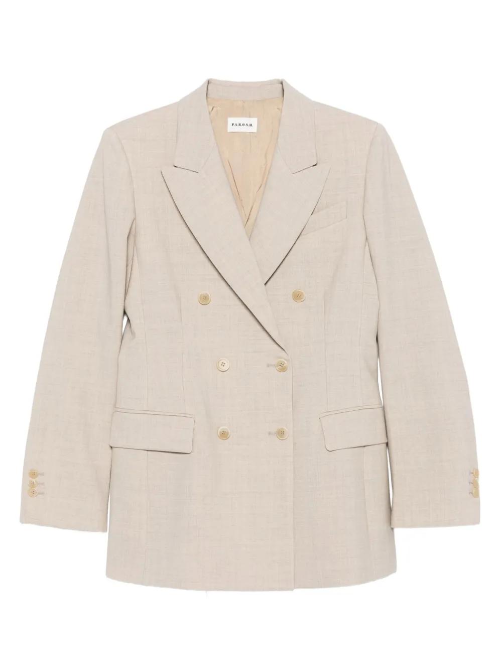 Двубортный шерстяной блейзер P.A.R.O.S.H., нейтральный
Двубортный шерстяной блейзер P.A.R.O.S.H., нейтральный