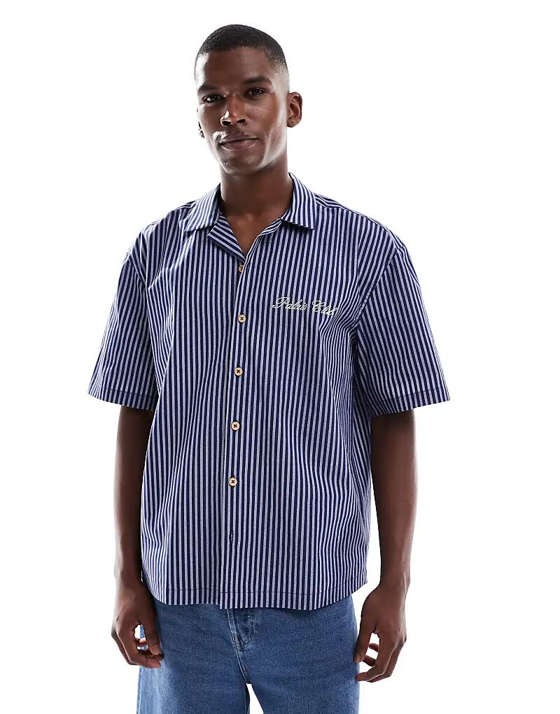 Рубашка свободного кроя ASOS DESIGN в полоску с вышивкой на груди темно-синего цвета
Рубашка свободного кроя ASOS DESIGN в полоску с вышивкой на груди темно-синего цвета