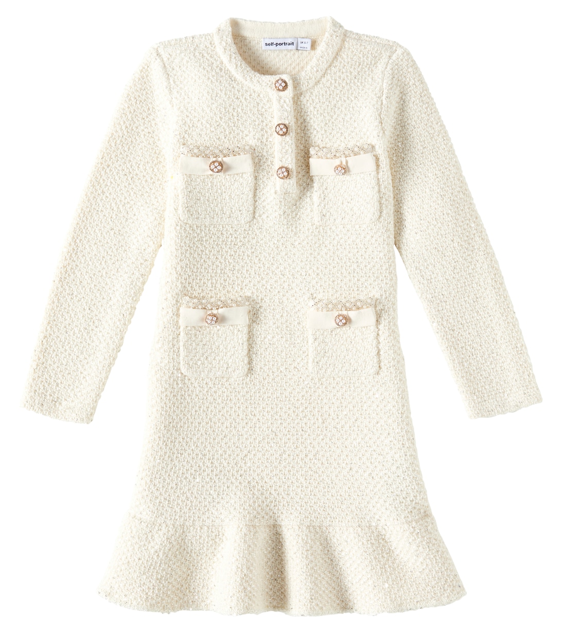 Трикотажное платье с пайетками Self-Portrait Kids, кремовый
Трикотажное платье с пайетками Self-Portrait Kids, кремовый