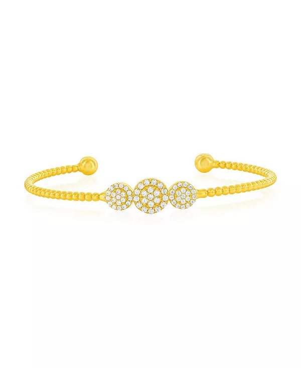 Браслет из стерлингового серебра с тремя круглыми бусинами-гало Simona, gold
Браслет из стерлингового серебра с тремя круглыми бусинами-гало Simona, gold