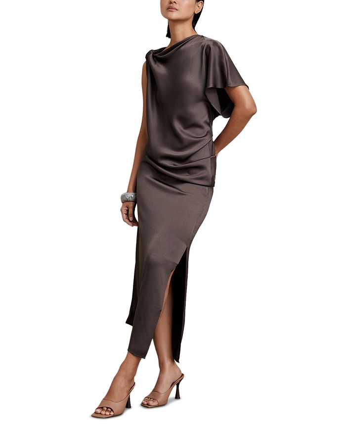 Кензи Платье миди с драпировкой REISS, фиолетовый
Кензи Платье миди с драпировкой REISS, фиолетовый