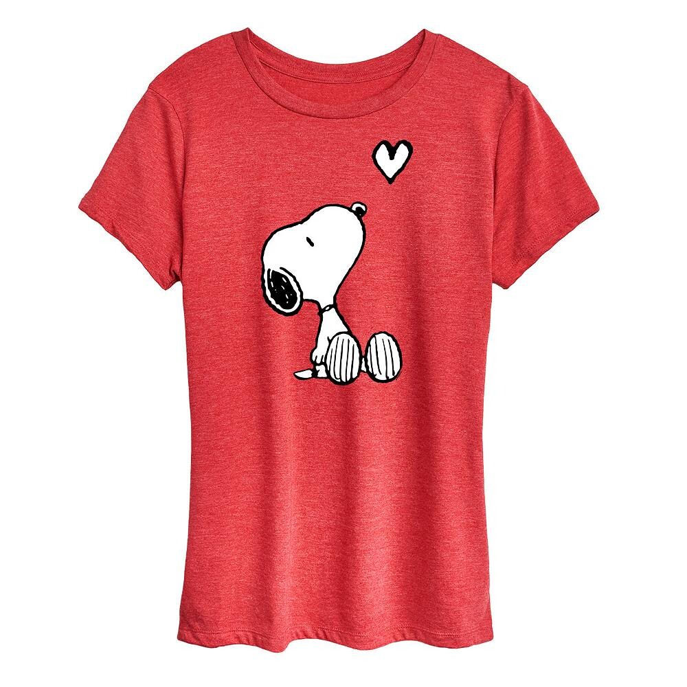 Женская белая футболка с рисунком Snoopy Heart арахиса Licensed Character, цвет Heather Red
Женская белая футболка с рисунком Snoopy Heart арахиса Licensed Character, цвет Heather Red