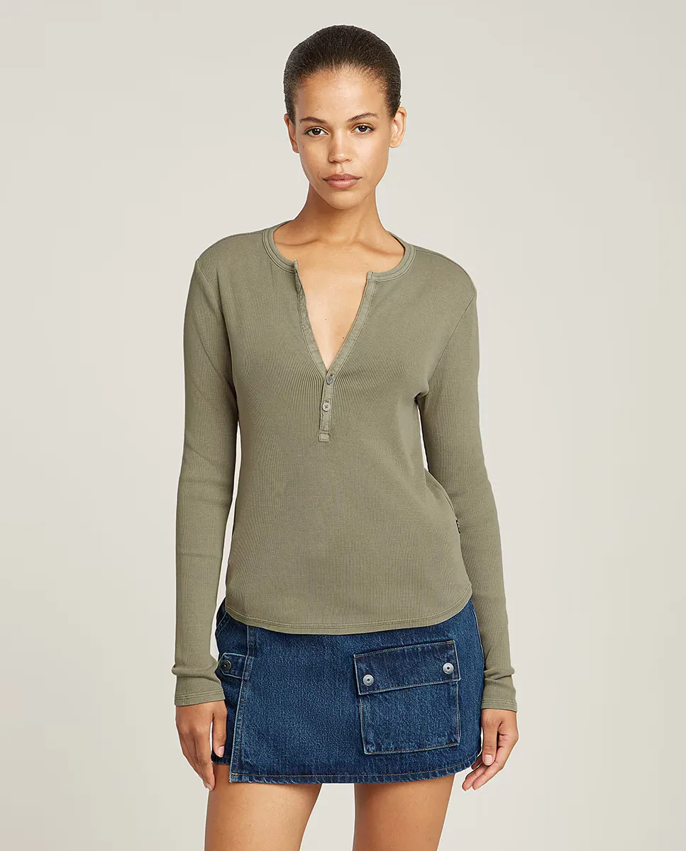 Женский топ с глубоким V-образным вырезом G-Star Raw, зеленый 
Женский топ с глубоким V-образным вырезом G-Star Raw, зеленый