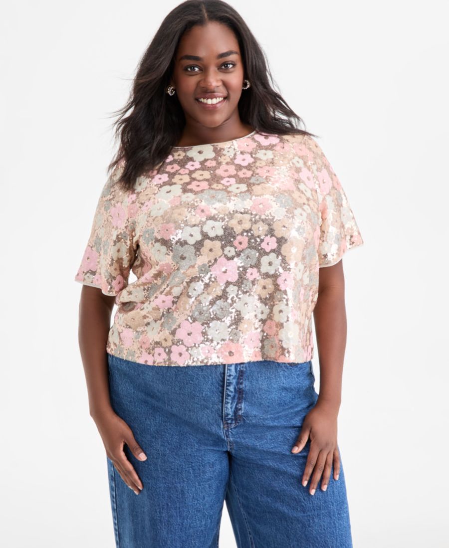 Модный топ больших размеров, украшенный пайетками On 34th, Pink Sequin Combo
Модный топ больших размеров, украшенный пайетками On 34th, Pink Sequin Combo