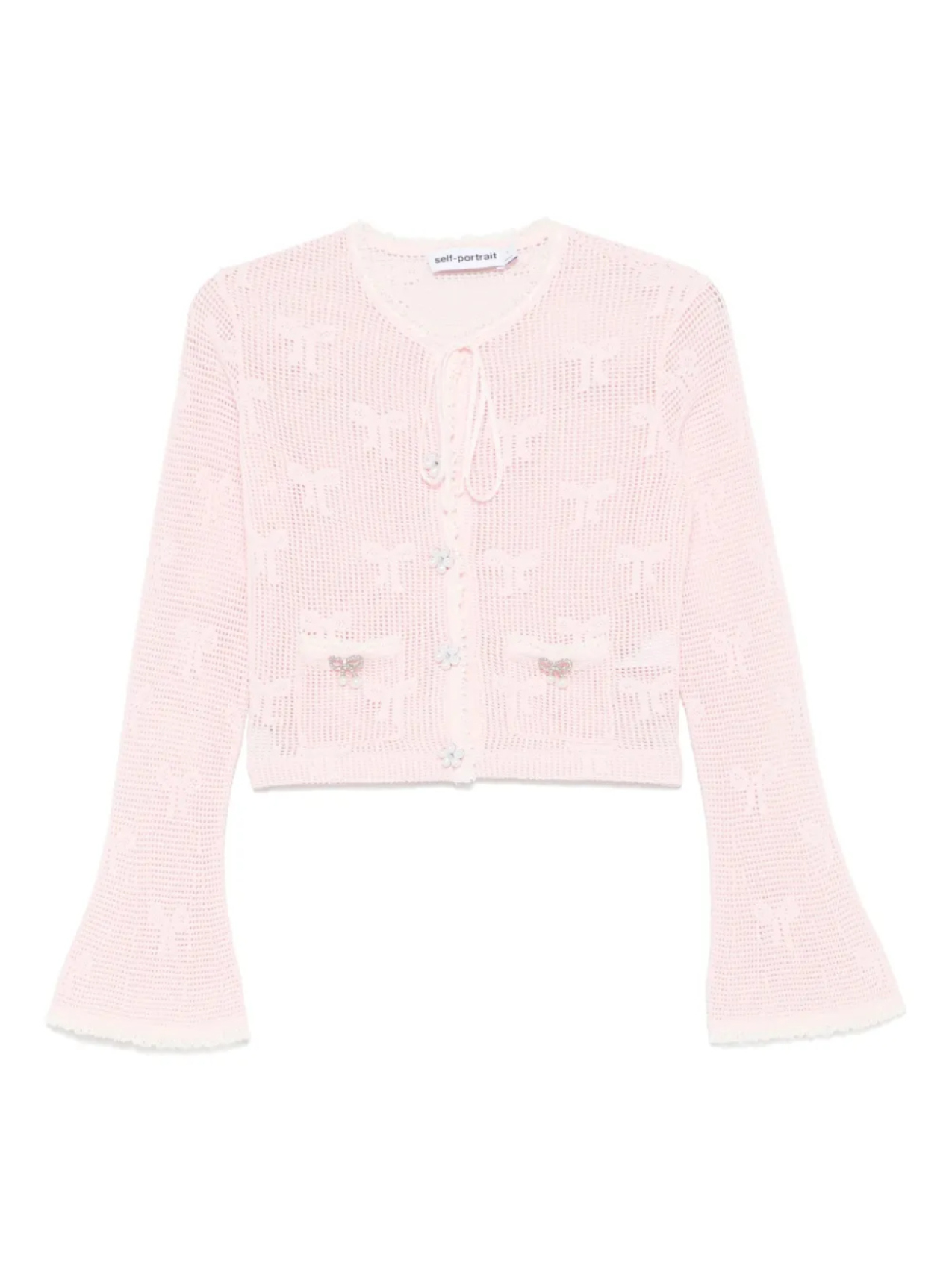 Кардиган в технике кроше Self-Portrait, розовый
Кардиган в технике кроше Self-Portrait, розовый
