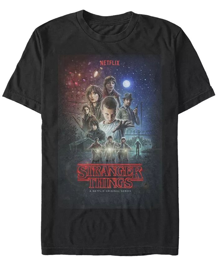 Мужская футболка с коротким рукавом и классическим групповым постером Stranger Things Fifth Sun, черный
Мужская футболка с коротким рукавом и классическим групповым постером Stranger Things Fifth Sun, черный