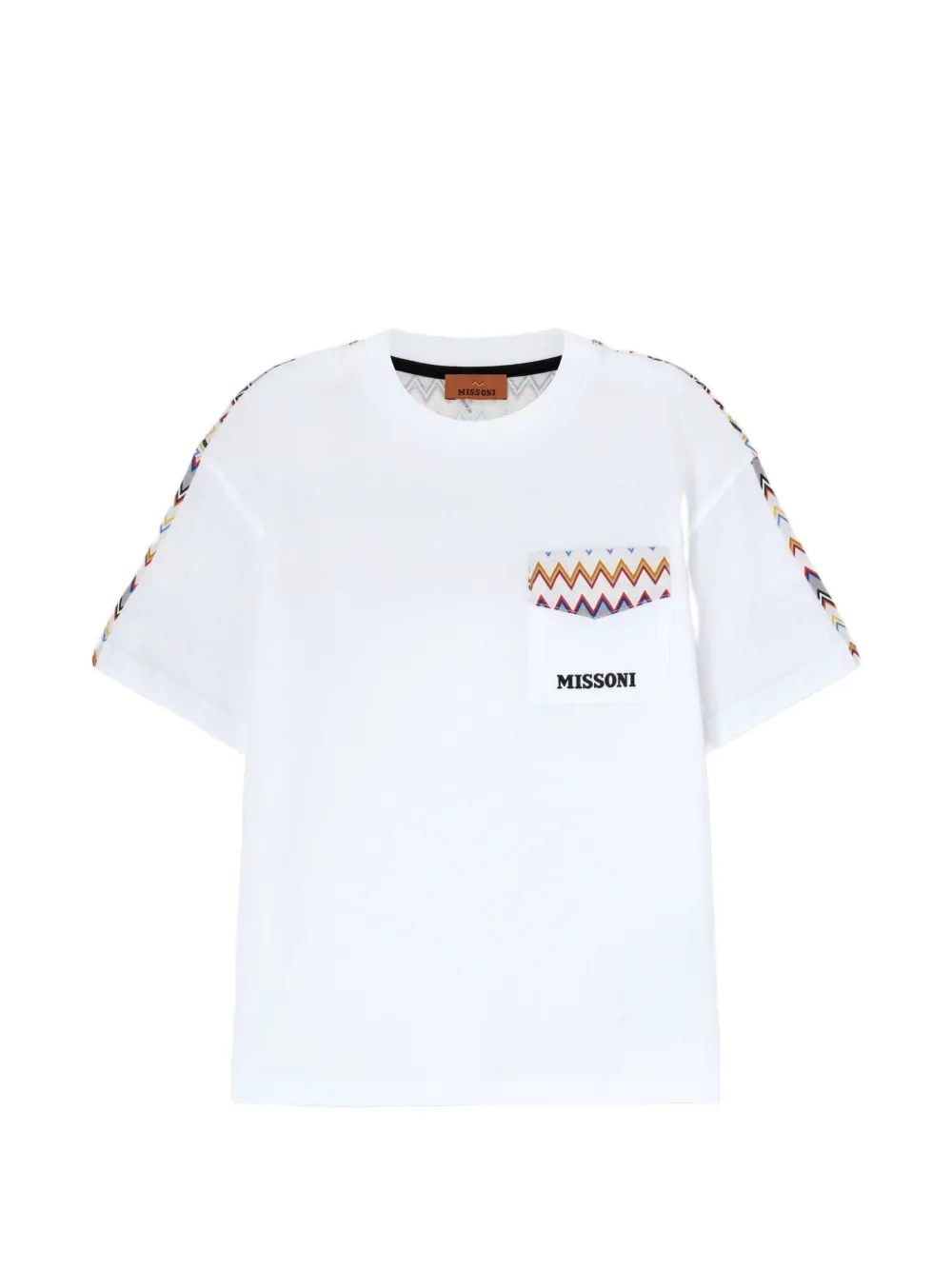 Футболка с зигзагообразным узором и нагрудным карманом Missoni Kids, белый
Футболка с зигзагообразным узором и нагрудным карманом Missoni Kids, белый