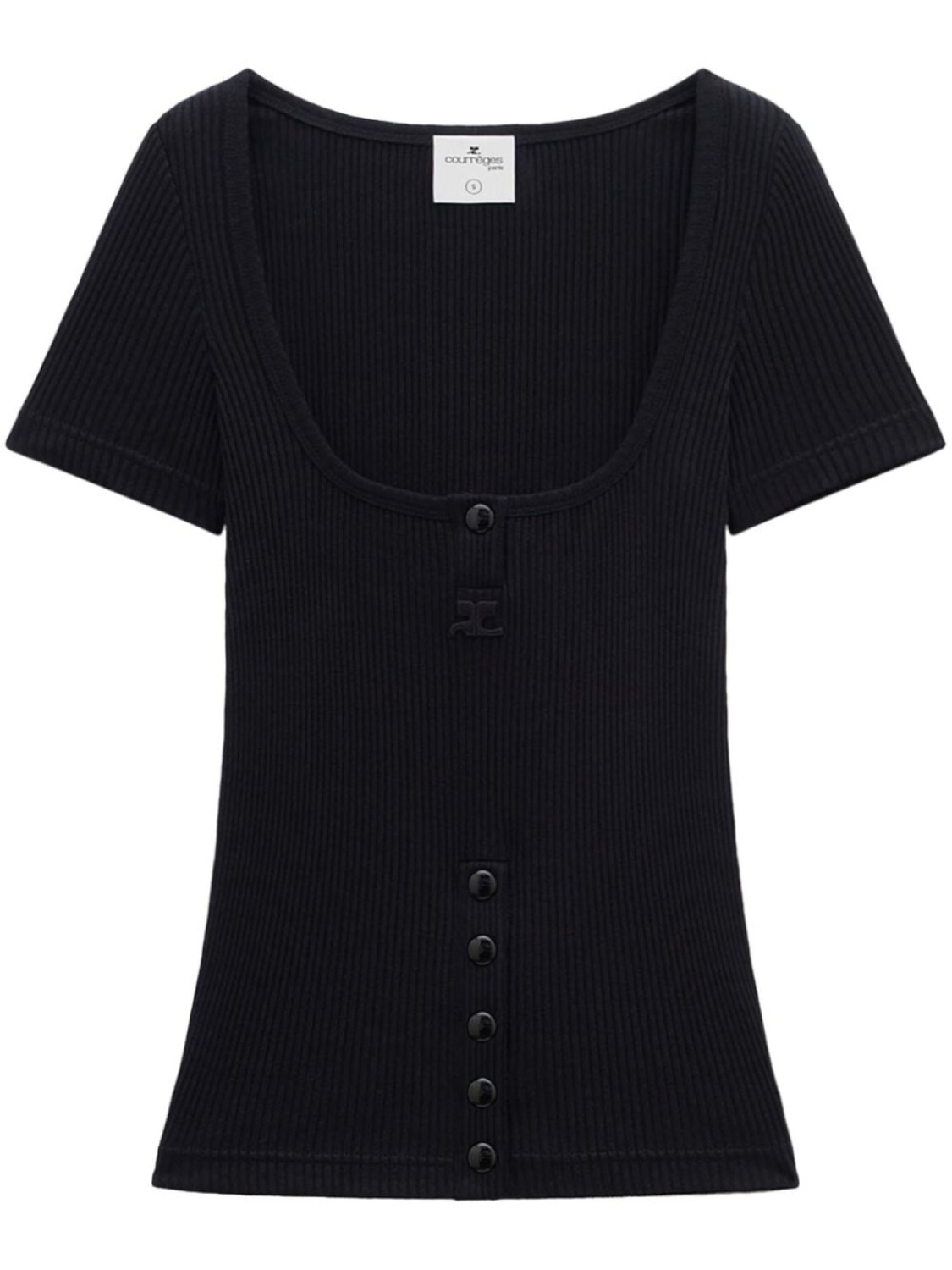 Courrèges футболка в рубчик с логотипом, черный
Courrèges футболка в рубчик с логотипом, черный