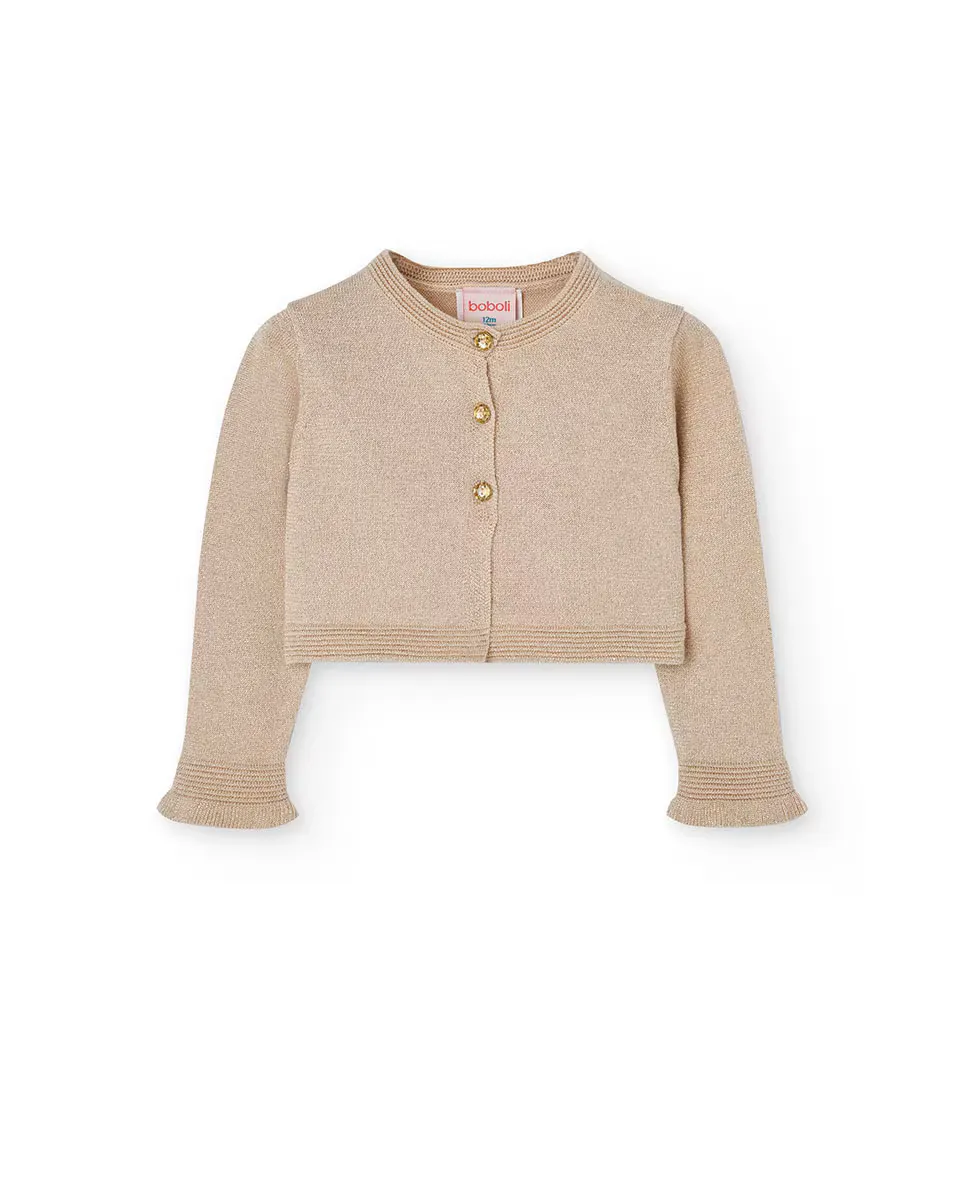 Однотонный трикотажный жакет для девочки с застежкой на пуговицы Boboli, бежевый
Однотонный трикотажный жакет для девочки с застежкой на пуговицы Boboli, бежевый