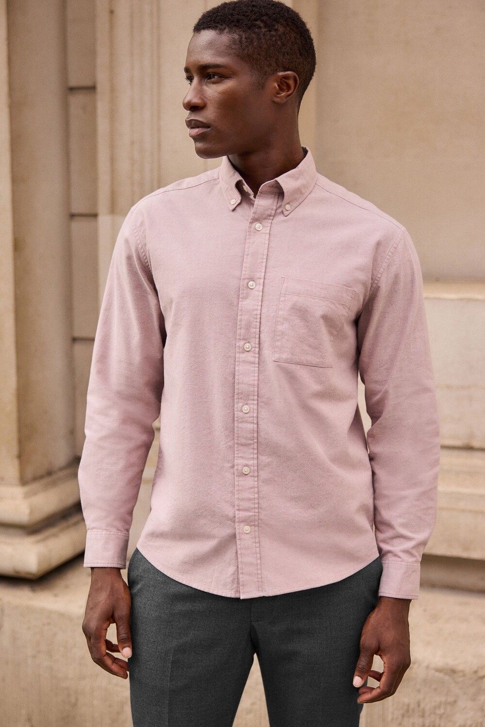 Рубашка Оксфорд с длинным рукавом из 100% хлопка с начесом Next, розовый 
Рубашка Оксфорд с длинным рукавом из 100% хлопка с начесом Next, розовый