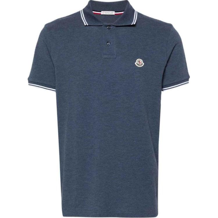 Поло с аппликацией логотипа Moncler, Синий
Поло с аппликацией логотипа Moncler, Синий
