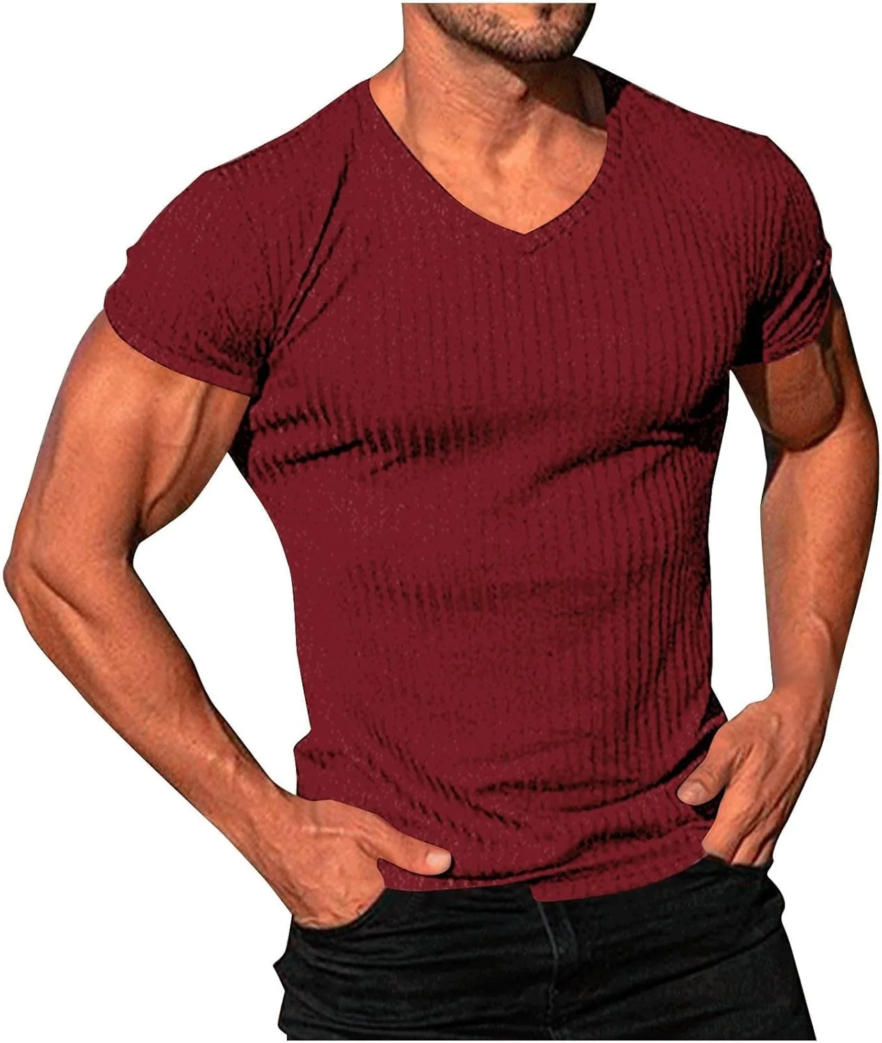 Мужская футболка для тренировок Ribbed Knit с коротким рукавом и V-образным вырезом LGHLMCL
Мужская футболка для тренировок Ribbed Knit с коротким рукавом и V-образным вырезом LGHLMCL