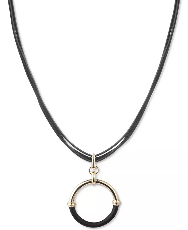 Ожерелье с подвеской из трех нитей, золотого оттенка и кожаного кольца, 16 дюймов + удлинитель 3 дюйма Lauren Ralph Lauren, black
Ожерелье с подвеской из трех нитей, золотого оттенка и кожаного кольца, 16 дюймов + удлинитель 3 дюйма Lauren Ralph Lauren, black
