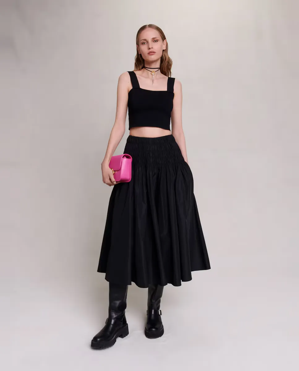 Женский вязаный кроп-топ на бретелях Maje, черный
Женский вязаный кроп-топ на бретелях Maje, черный