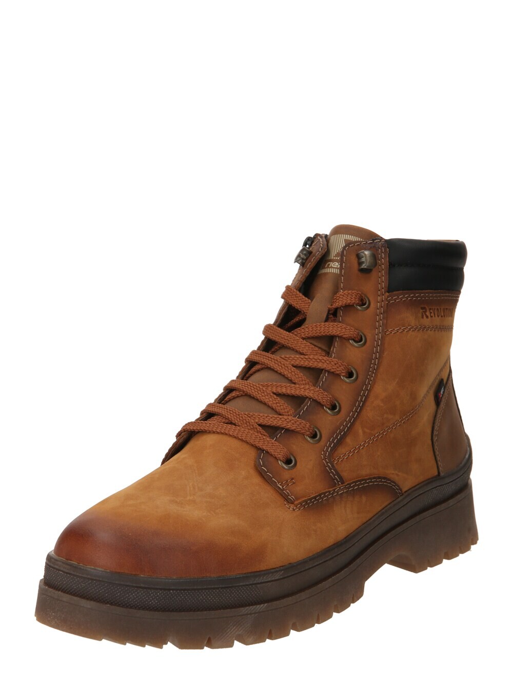 Ботинки на шнуровке Rieker, коньяк/темно-коричневый 
Ботинки на шнуровке Rieker, коньяк/темно-коричневый