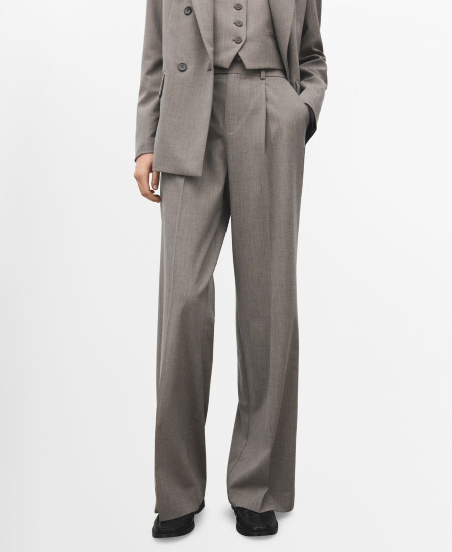 Женские прямые брюки от костюма из шерстяной смеси MANGO, Grey
Женские прямые брюки от костюма из шерстяной смеси MANGO, Grey