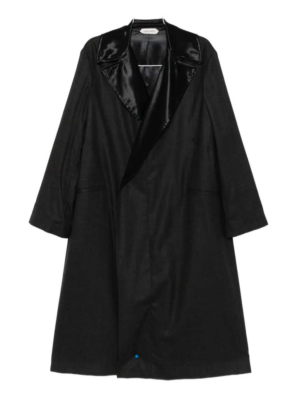 Шерстяное пальто с атласными отворотами Alberta Ferretti, черный
Шерстяное пальто с атласными отворотами Alberta Ferretti, черный