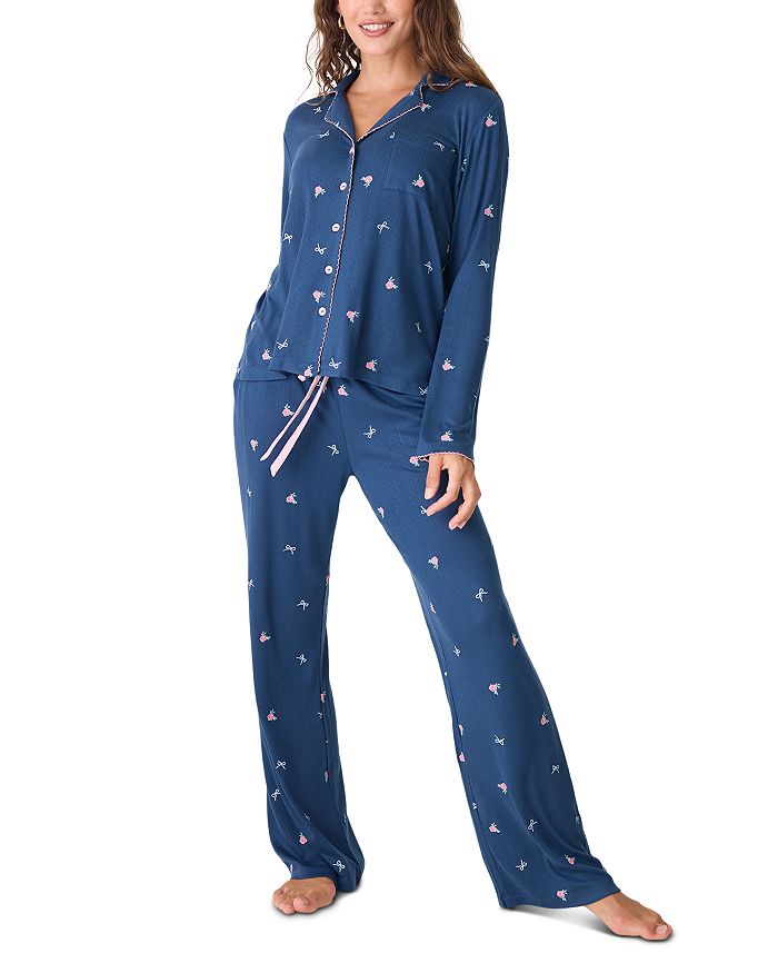 Пижамный комплект из двух частей «Английская роза» PJ Salvage, синий 
Пижамный комплект из двух частей «Английская роза» PJ Salvage, синий