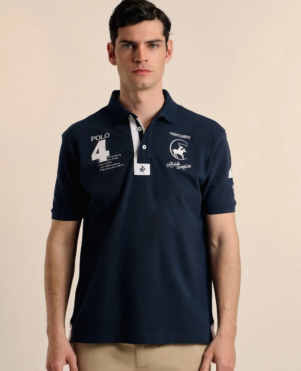 Классическая поло из пике с коротким рукавом Valecuatro, темно-синий
Классическая поло из пике с коротким рукавом Valecuatro, темно-синий