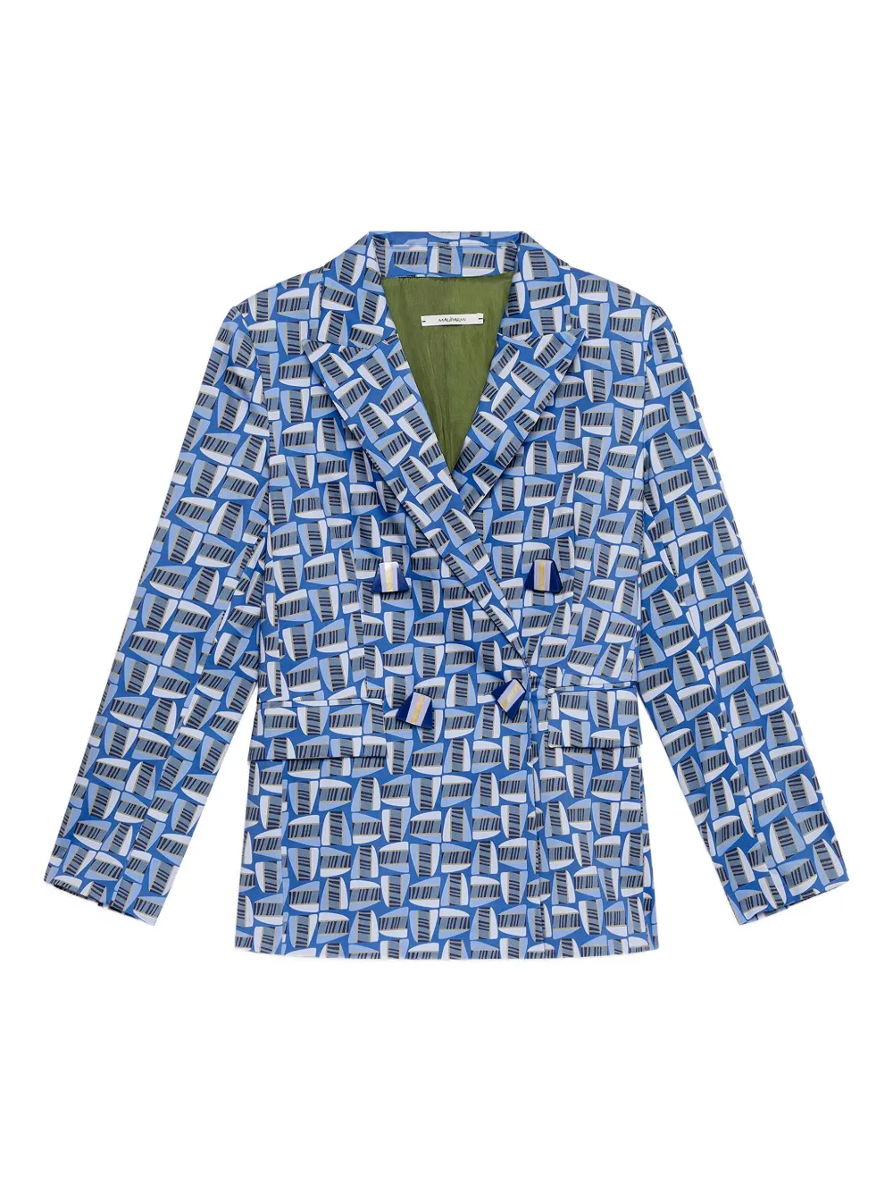 Двубортный блейзер с геометричным принтом MALIPARMI, синий
Двубортный блейзер с геометричным принтом MALIPARMI, синий