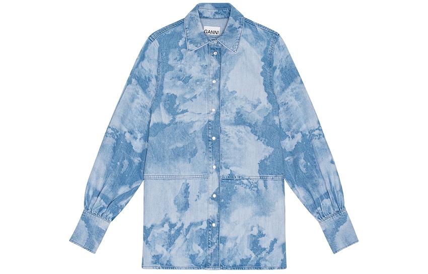 GANNI Отбеленная джимовая рубашка
GANNI Отбеленная джимовая рубашка
