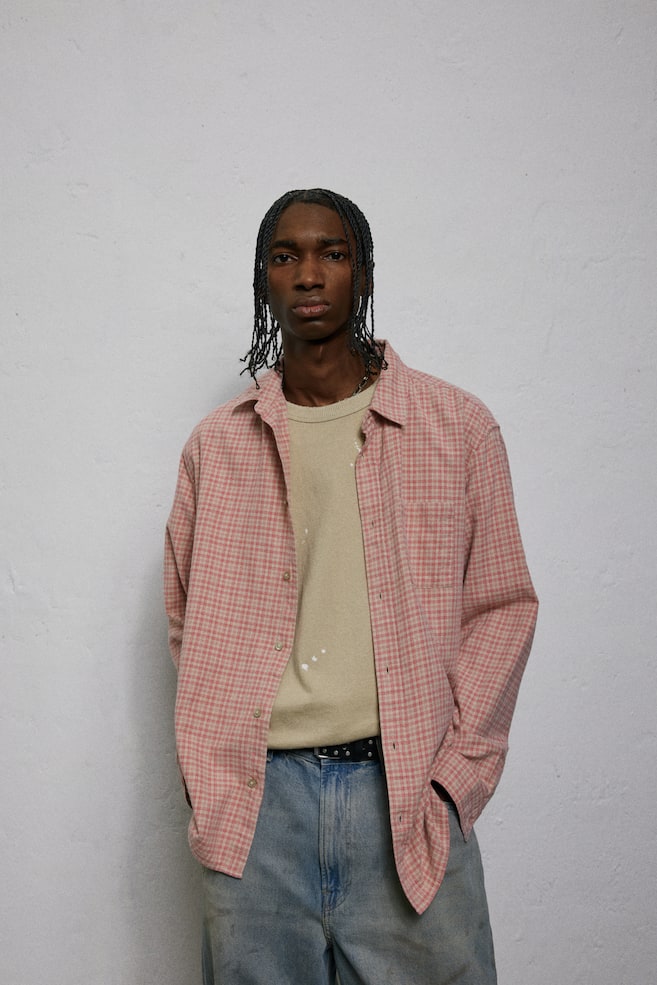 Фланелевая рубашка свободного покроя H&M, розовый
Фланелевая рубашка свободного покроя H&M, розовый