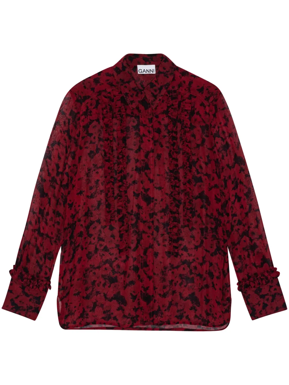 Рубашка с оборками и цветочным принтом GANNI, красный
Рубашка с оборками и цветочным принтом GANNI, красный