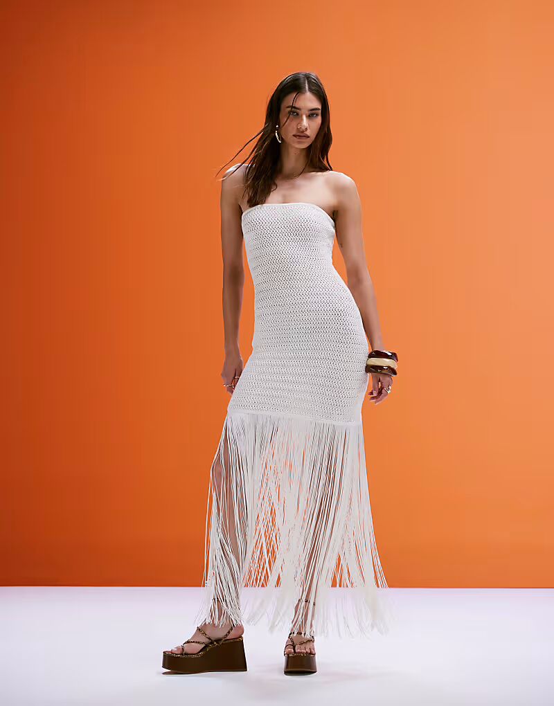 4th & Reckless мини-платье-бандо с бахромой по краю, связанное крючком, кремового цвета
4th & Reckless мини-платье-бандо с бахромой по краю, связанное крючком, кремового цвета