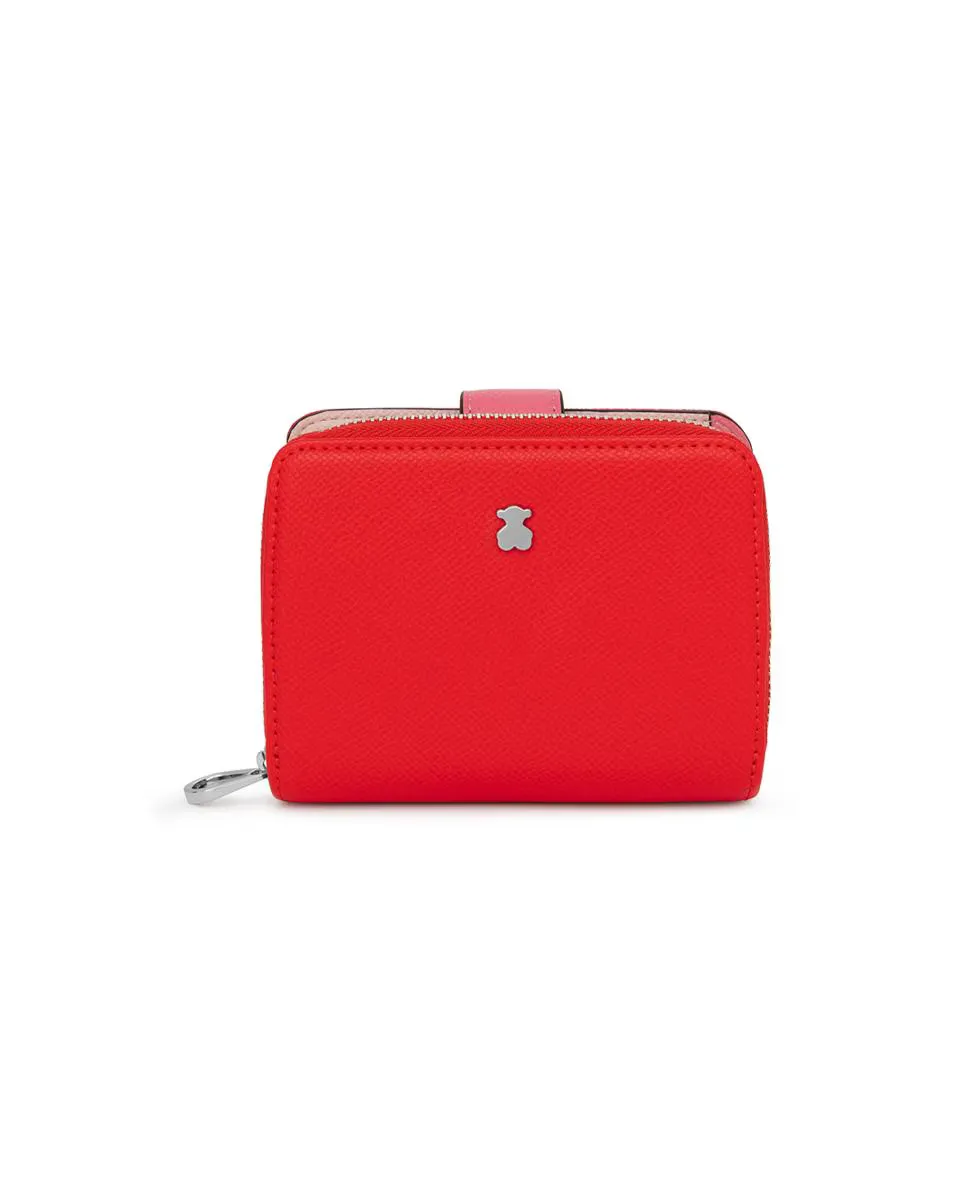 Маленький серебристый кошелек на молнии Tous, красный
Маленький серебристый кошелек на молнии Tous, красный
