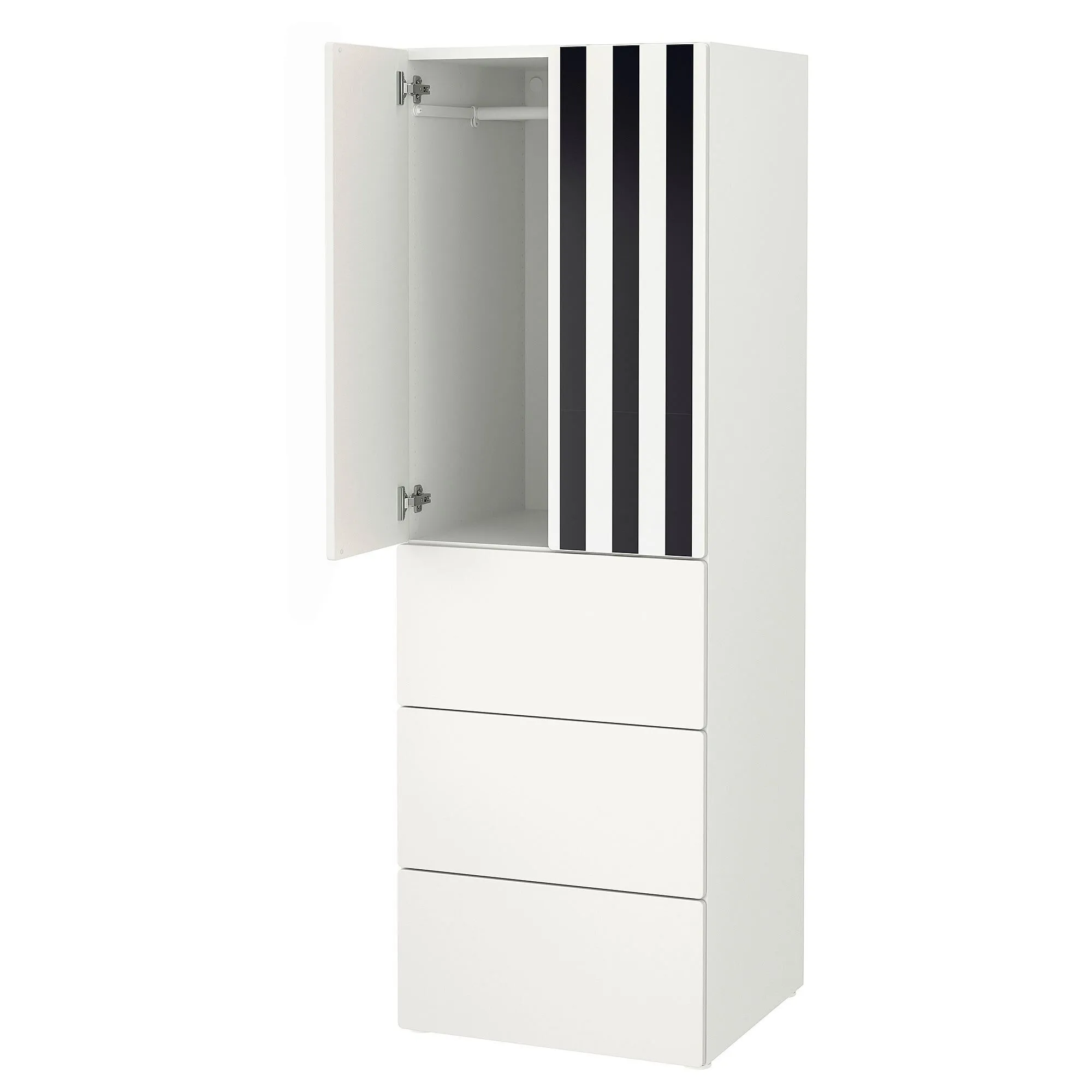 Детский шкаф, бело-черная полоска, 60х57х181 см, с 3 ящиками PLATSA/SMÅSTAD IKEA
Детский шкаф, бело-черная полоска, 60х57х181 см, с 3 ящиками PLATSA/SMÅSTAD IKEA